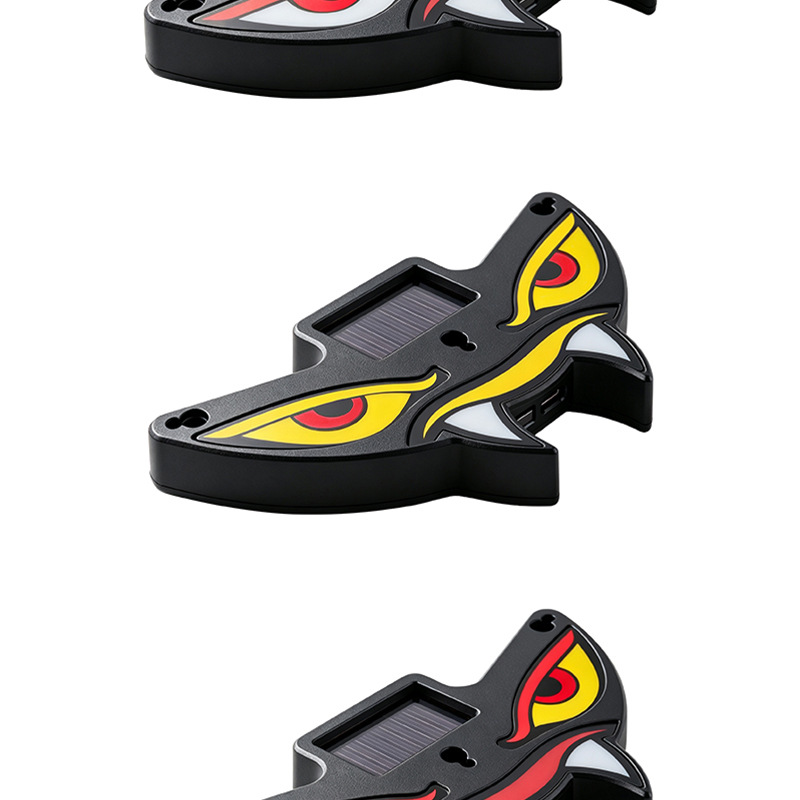 Cross-border solar-powered dynamic devil eye LED warning light for cars, trucks, and vans