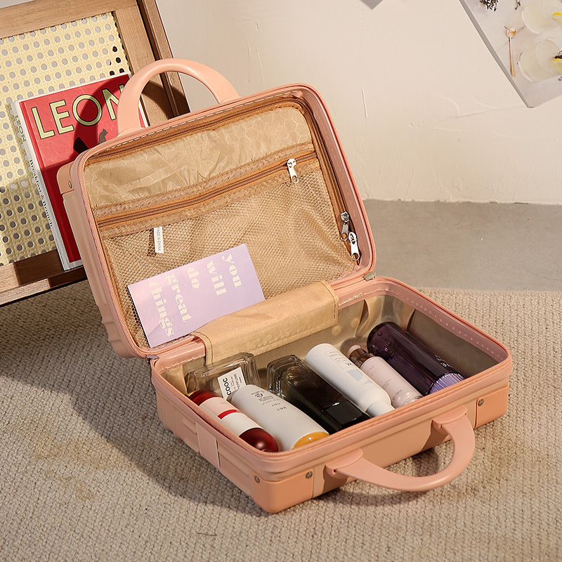 Nueva maleta de mano, caja de regalo para mujer, caja de dulces de boda de 14 pulgadas, mini caja de maquillaje linda, caja de almacenamiento de maleta