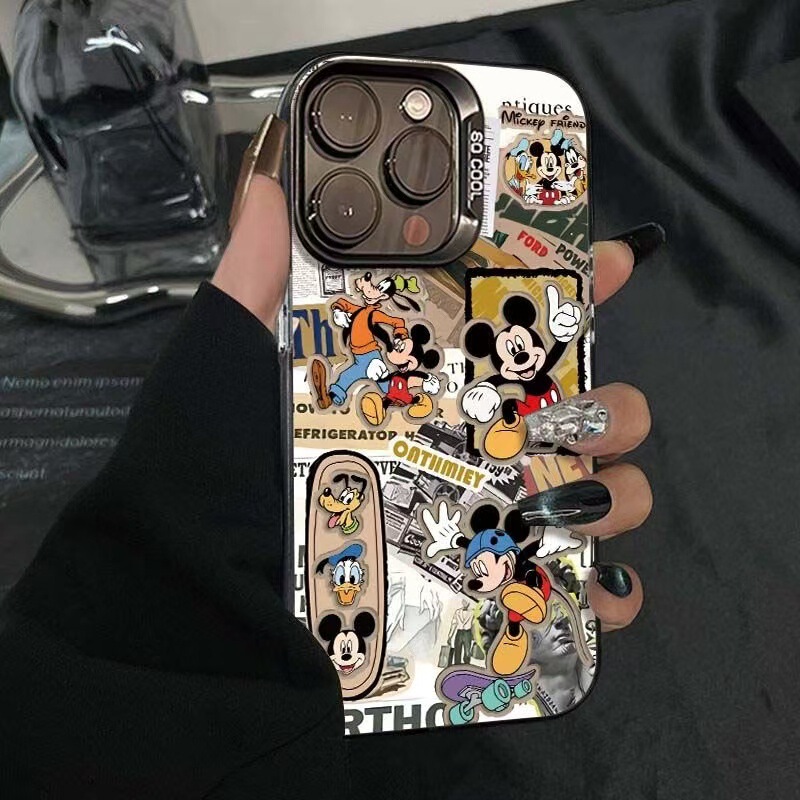 Mickey and Donald Duck Suitable for Apple 15 Pro Max Phone Case iPhone 16 Cute 17 Cartoon 14 European and American Style 13 Trendy
