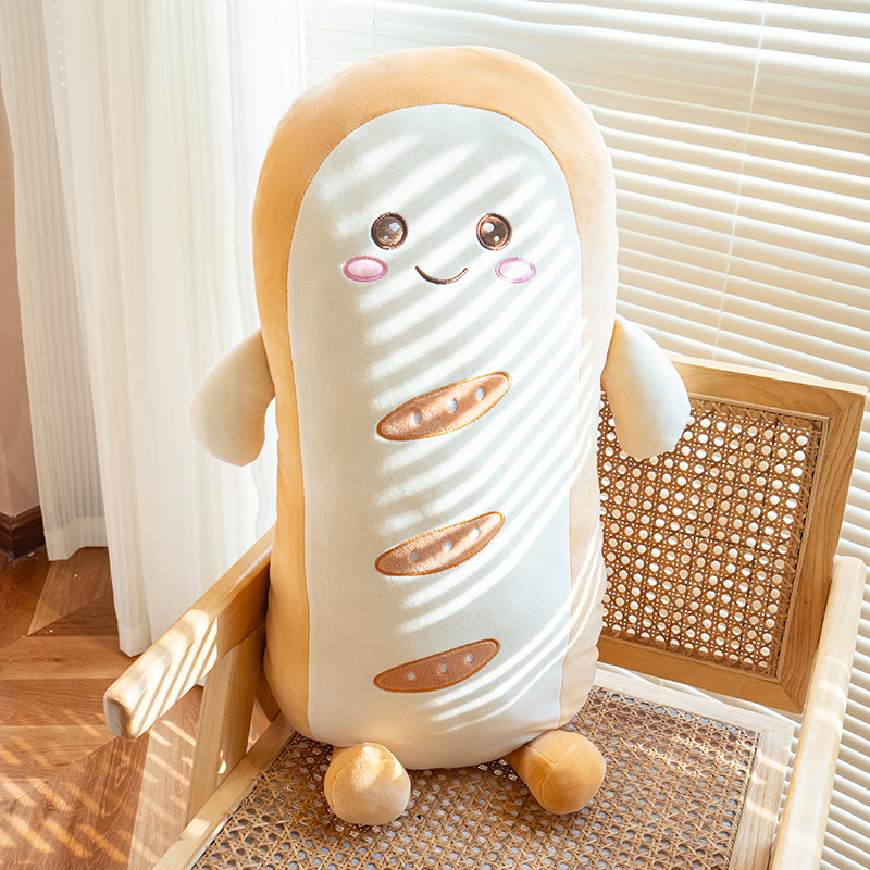 almohada de pan suave de dibujos animados para dormir niñas piernas de cama almohada larga almohada de cabecera dormitorio de estudiantes tostadas