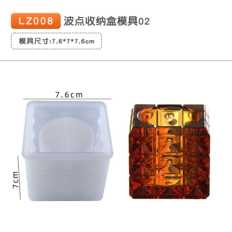 36 epoxi vela molde cristal racimo bola arco Polka Dot cubo vela almacenamiento hecho a mano resina silicona molde