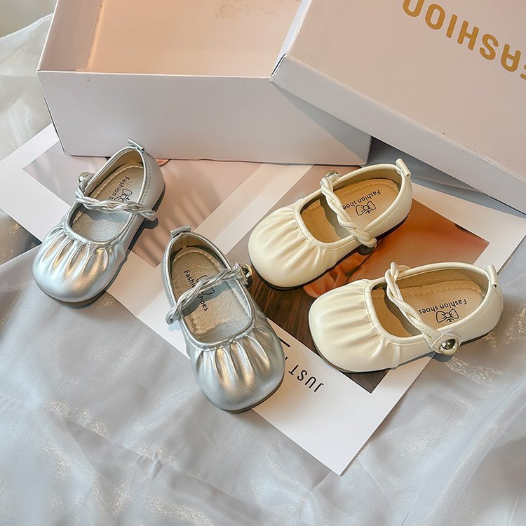 Girls' Leather Shoes 2025 Spring and Autumn New Arrival Girl's Baby Stylist All-Match Single-layer Shoes Children's Trendy Soft-Sole Simple White Shoes
