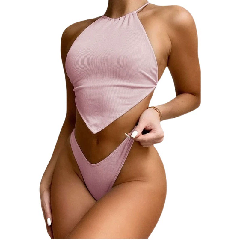 Трансграничный новый европейский и американский бикини с карманом на животе, Раздельный купальник с небольшой ямой, AliExpress, независимая станция, купальник Amazon