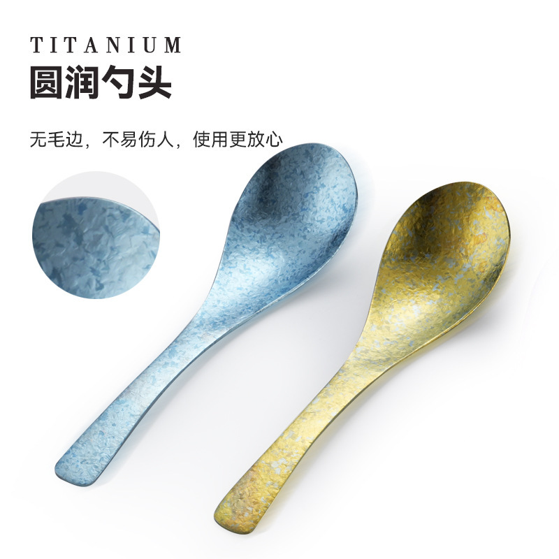 家庭用純チタン折り畳みスプーンフォーク箸セットキャンプ携帯型チタン食器スプーンフォークチタン合金箸スプーンフォーク|undefined