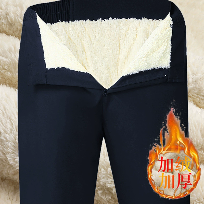 Один из поколения в поколение новых зимних волос плюс бархат теплые мужчины носят хлопчатобумажные штаны