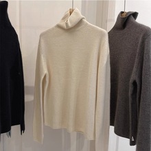 浣熊绒高领毛衣女秋冬冬季加厚感内搭羊毛针织打底衫欧货上衣