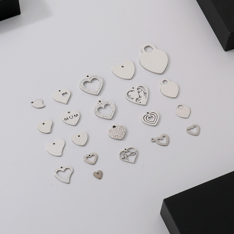 DIY Jewelry Accessories Classification 1 Piece 304 Stainless Steel Letter Heart Shape Pendant