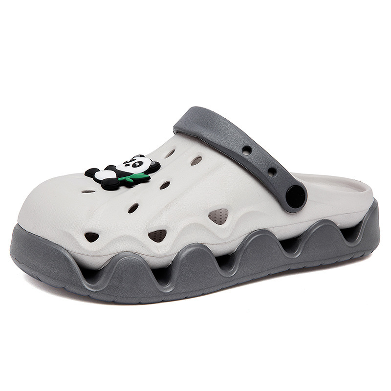 Zapatos de verano para hombres, moda de dibujos animados panda zapatos de playa antideslizantes, zapatillas deportivas ligeras con suela gruesa