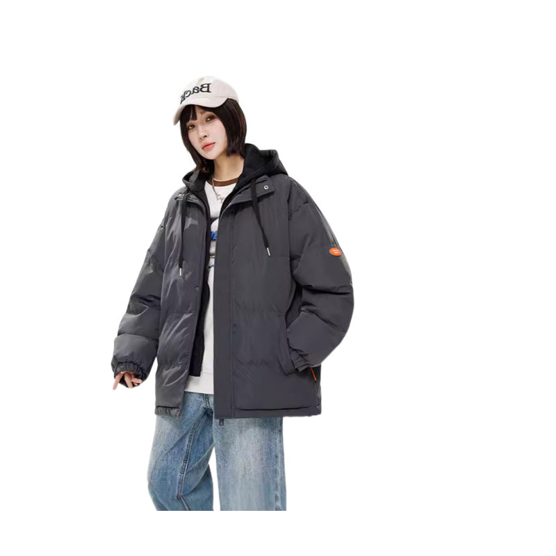 2024 invierno nuevo engrosado calentamiento con capuchón ropa de algodón suelta de tamaño grande juvenil falso de dos chaquetas casuales de algodón