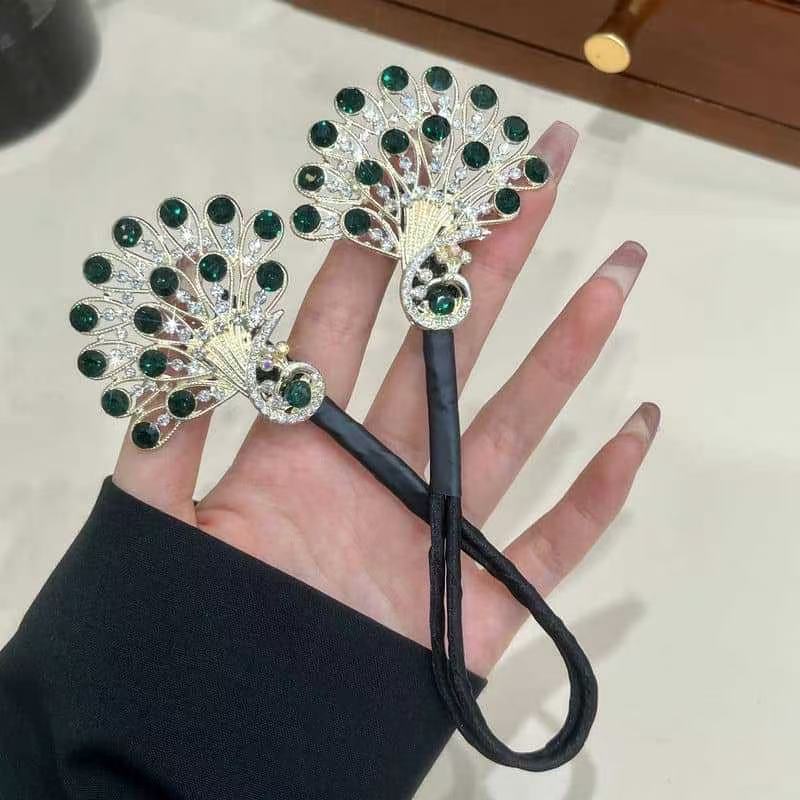 気質模造クリスタル孔雀ヘアアーティファクト新しい怠惰なツイストクリップヘアピンボールヘッドラインストーン後頭部ヘアアクセサリー|undefined