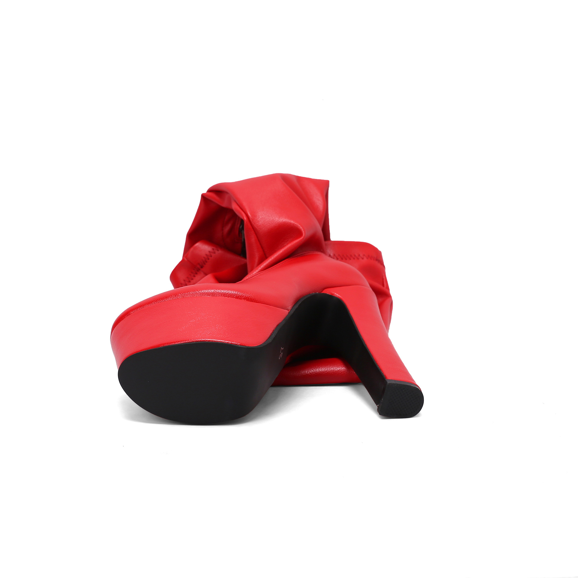 Neue Overknee-Stiefel für Damen mit superhohem Absatz, wasserdichte Plateausohle, rote Ritterstiefel mit seitlichem Reißverschluss für Nachtclubs_voghion.com