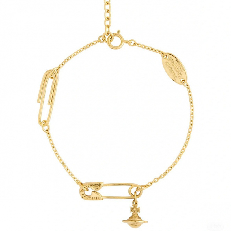 Empress Vivienne Three-Dimensional Saturn Diamond-Studded Pin Bracelet for Women, Personalized Fashion Exquisite Bracelet, Direct Sale from Manufacturer