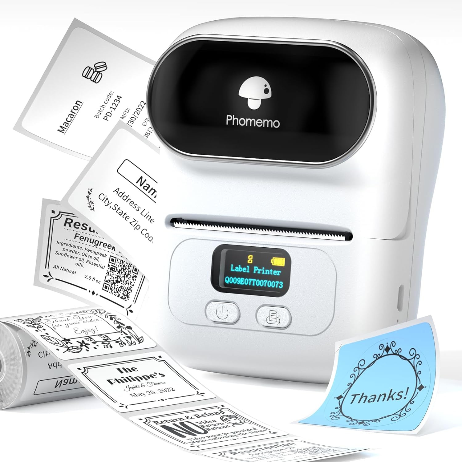 Phomemo impresora térmica etiqueta de ropa impresora de código de barras impresora de etiquetas de precio comercial transfronterizo
