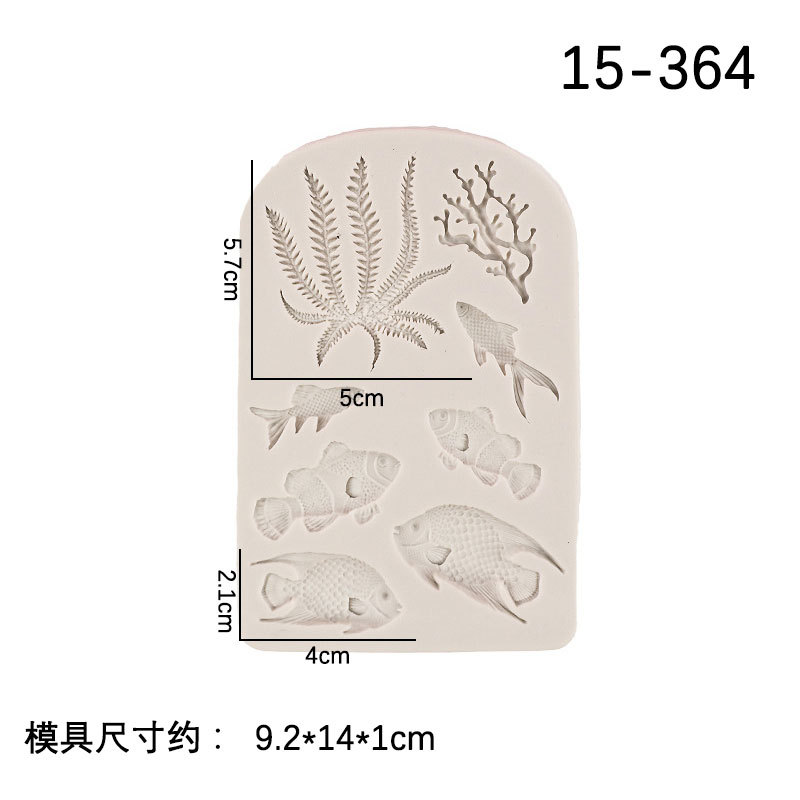 Dibujos animados pez payaso coral océano peces tropicales fondant cake chocolate decoración molde de silicona