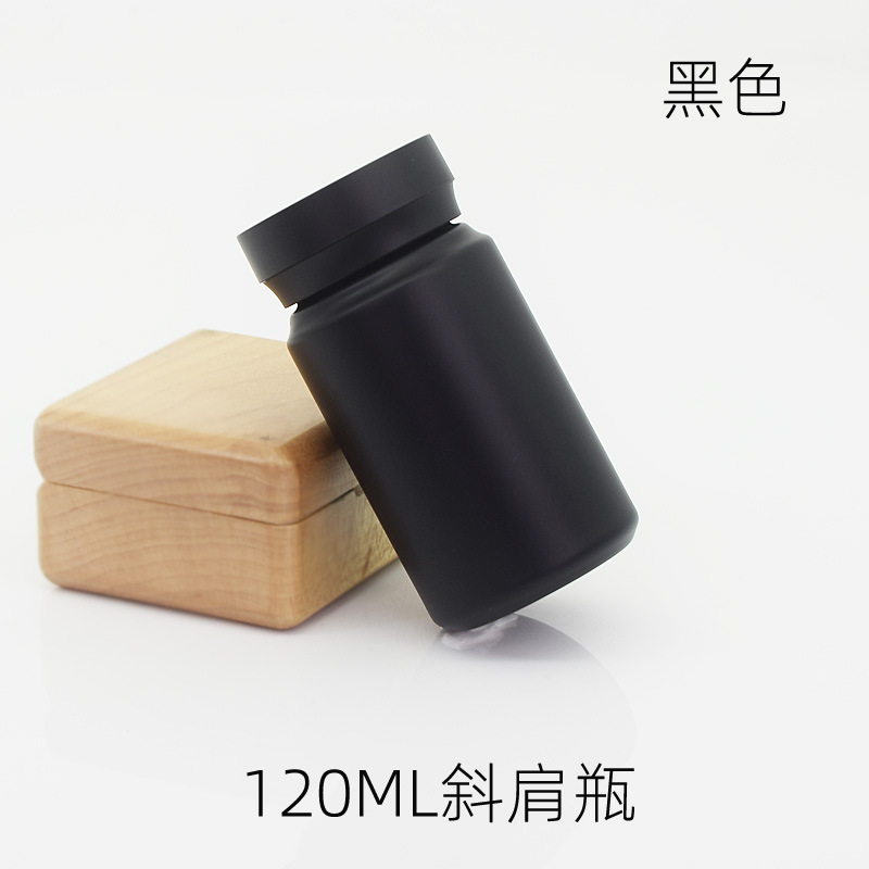 120ML Black Slant Shoulder PET Bottle Black Slant Shoulder Cover
