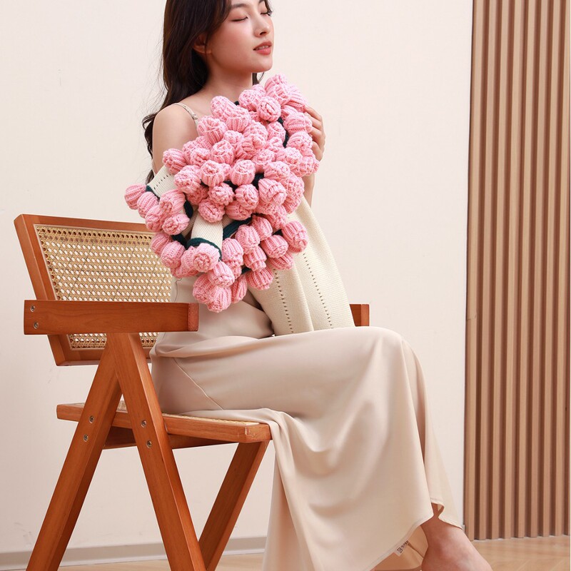 バラの花束ブランケット手織り完成花束毛糸かぎ針編み花ブランケット花かぎ針編み新しいバラ|undefined