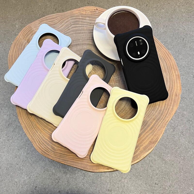 Suitable for Huawei Pura90 Phone Case, Wave-Patterned Magnetic Liquid Silicone, Mate80Promax, Solid Color, High-End Feel