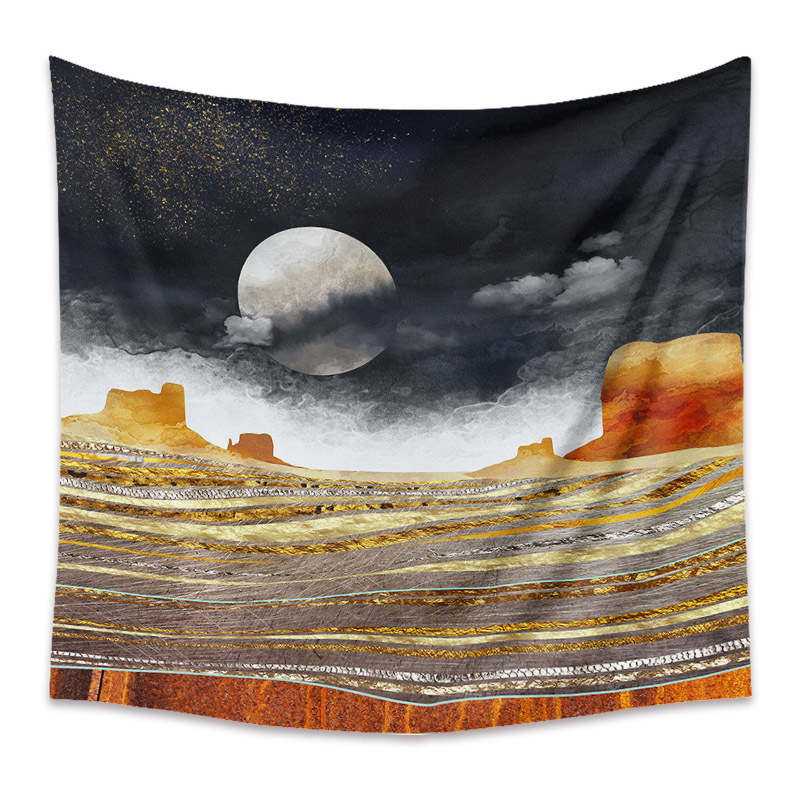 Bohemian Moon Mountain Painting Wall Cloth Decoration Tapestry Wholesale Nihaojewelry display picture 220