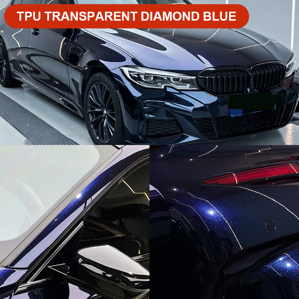 Axxpel Transparent Diamond Blue Tpu Car Paint Color-Changing Protective Film Ppf Heat Repair Scratch Protection
