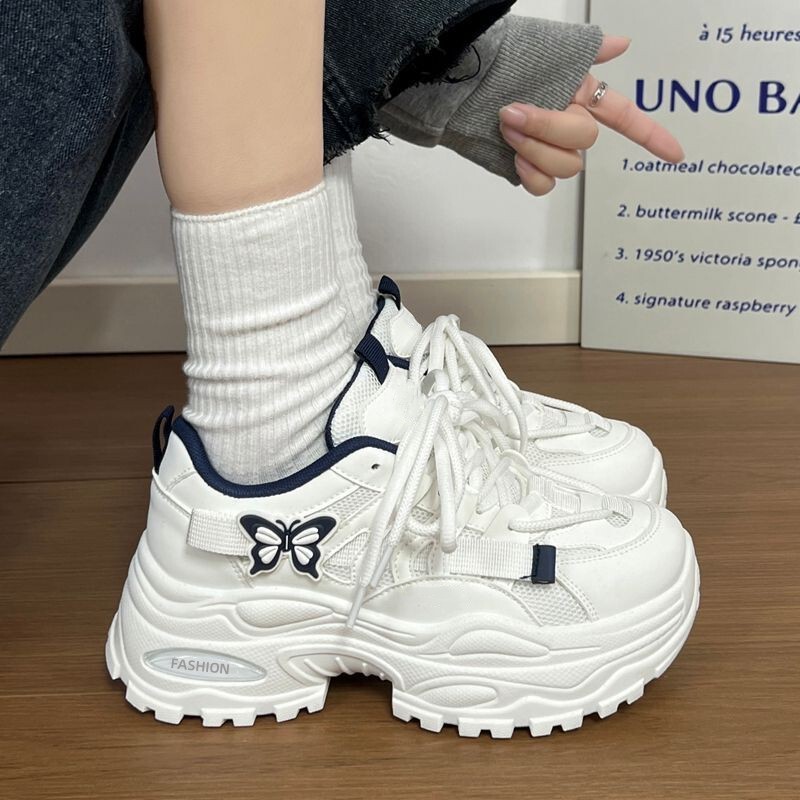 Ultra-Light Sports Shoes for Women, New Model 2026 Spring Student Dad Shoes, Thick-Soled Height-Increasing Popular Casual Running Shoes