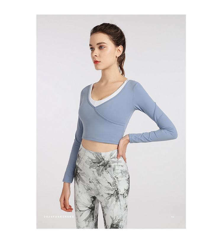 high stretch long-sleeved yoga top nihaostyles clothing wholesale NSJLF85168