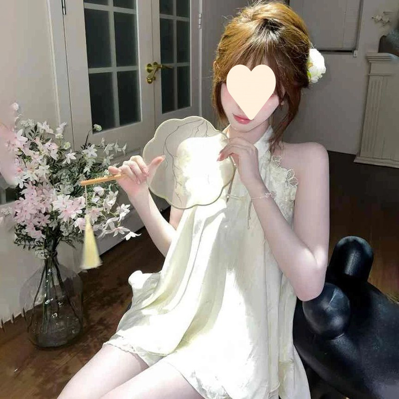 温柔夏季国风气质新中式原创甜美设计宽松上衣短裙套装|undefined