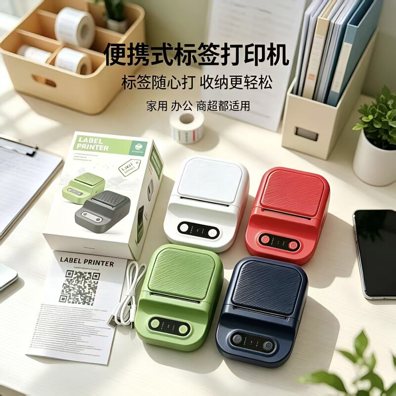 Cross-border commercial Bluetooth portable label printer, mini inkless smart label machine for price bookkeeping and storage