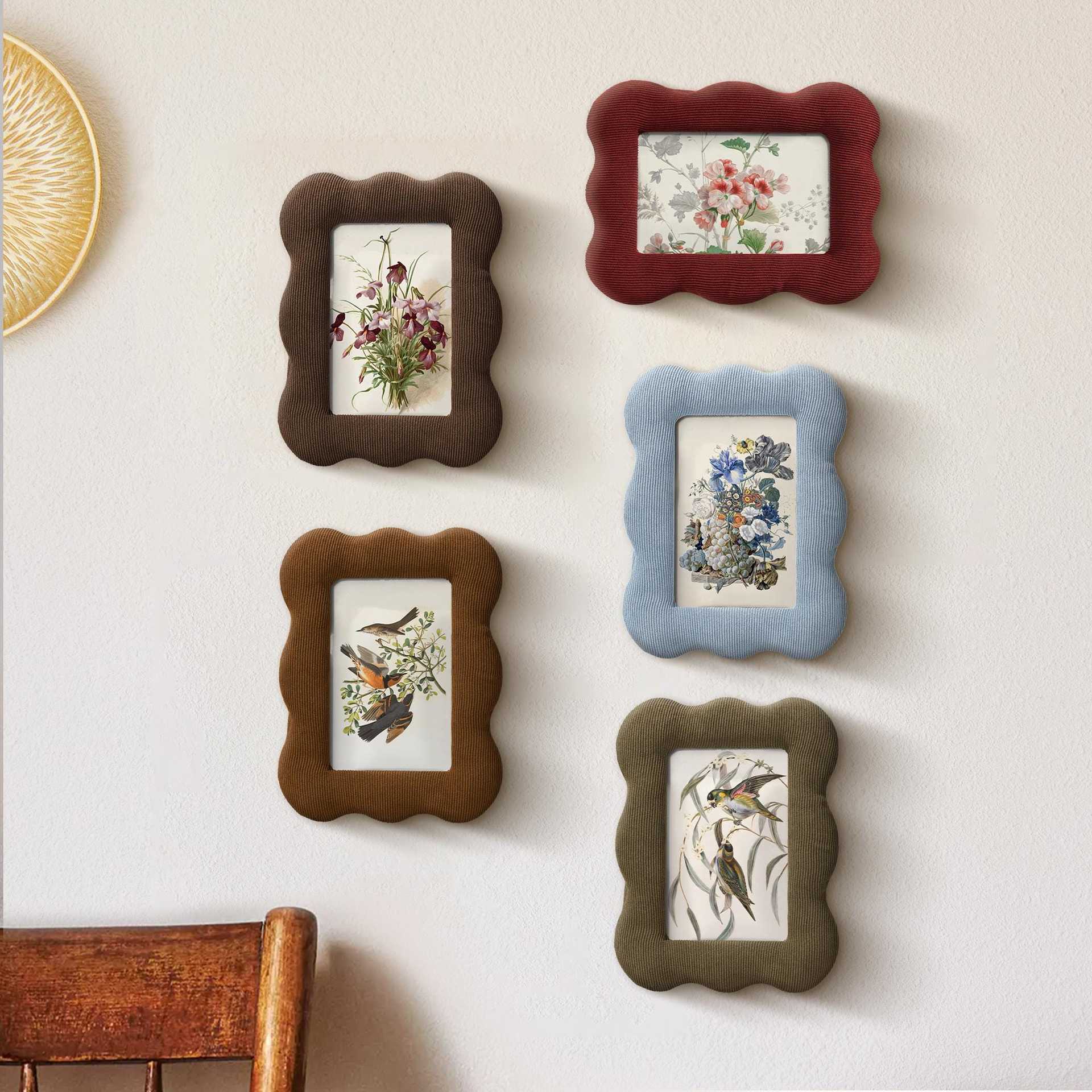 Cross-Border Custom Creative Velvet Photo Frames Picture Frames Living Room Bedroom Hollow Cloth Display Stand Simple Decorative Frames Wholesale