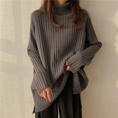 2024秋冬新作和風レトロレイジースタイルタートルネックセータージャケット、厚手の長袖ニットボトムシャツ付き