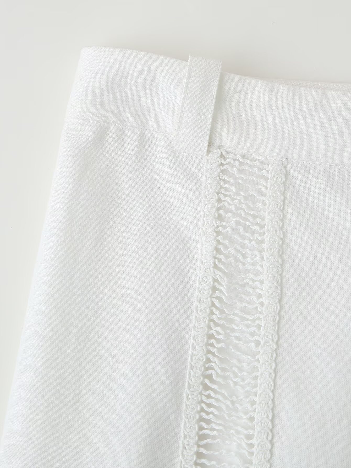 GraceChic 2025 Spring New Fashion Lace Hollow Out Set Women's Turn-Down Collar Shirt Mid-Waist Straight-Leg Pants_voghion.com