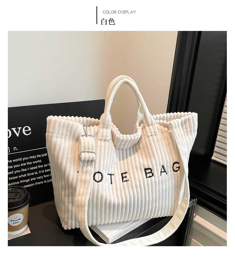 Bolso de hombro de gran capacidad para mujeres nuevas moda transfronteriza de moda de estilo universal bolso de viaje de lana nicho letras bolso de mano