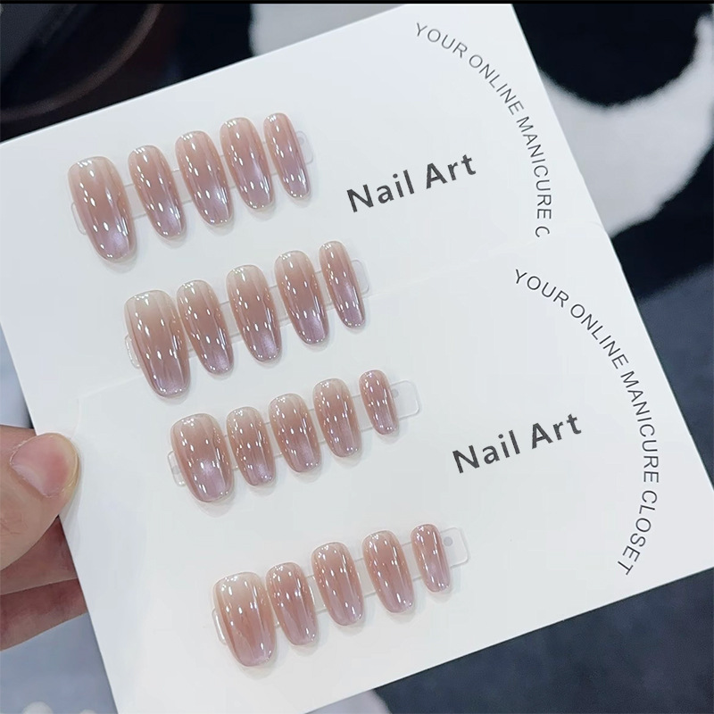 【Purple Morning Dew】Handmade Aurora Light Purple Fingertip Light-Reflecting Cat Eye Simple Pure Handmade Wearable Nail Tips 【Purple Morning Dew】Handmade Aurora Light Purple Fingertip Light-Reflecting Cat Eye Simple Pure Handmade Wearable Nail Tips