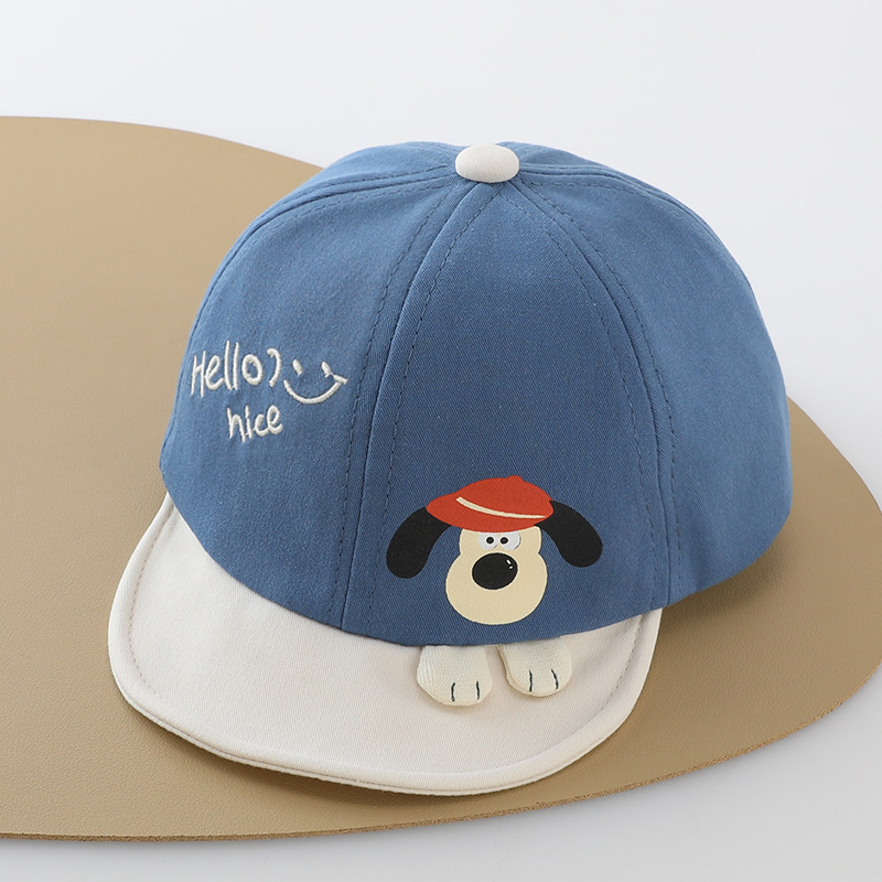 Sombreros para bebés primavera y otoño lindos dibujos animados perros suaves gorra de lengua primavera delgada gorra respirada para niños bebés
