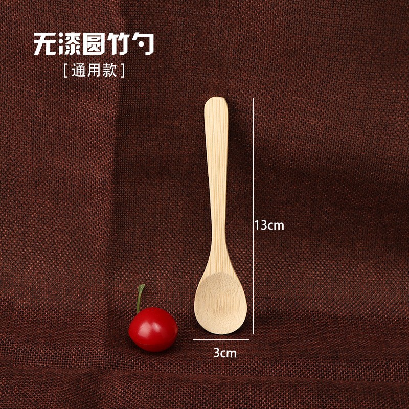 13x3 도색되지 않은 둥근 대나무 숟가락 1