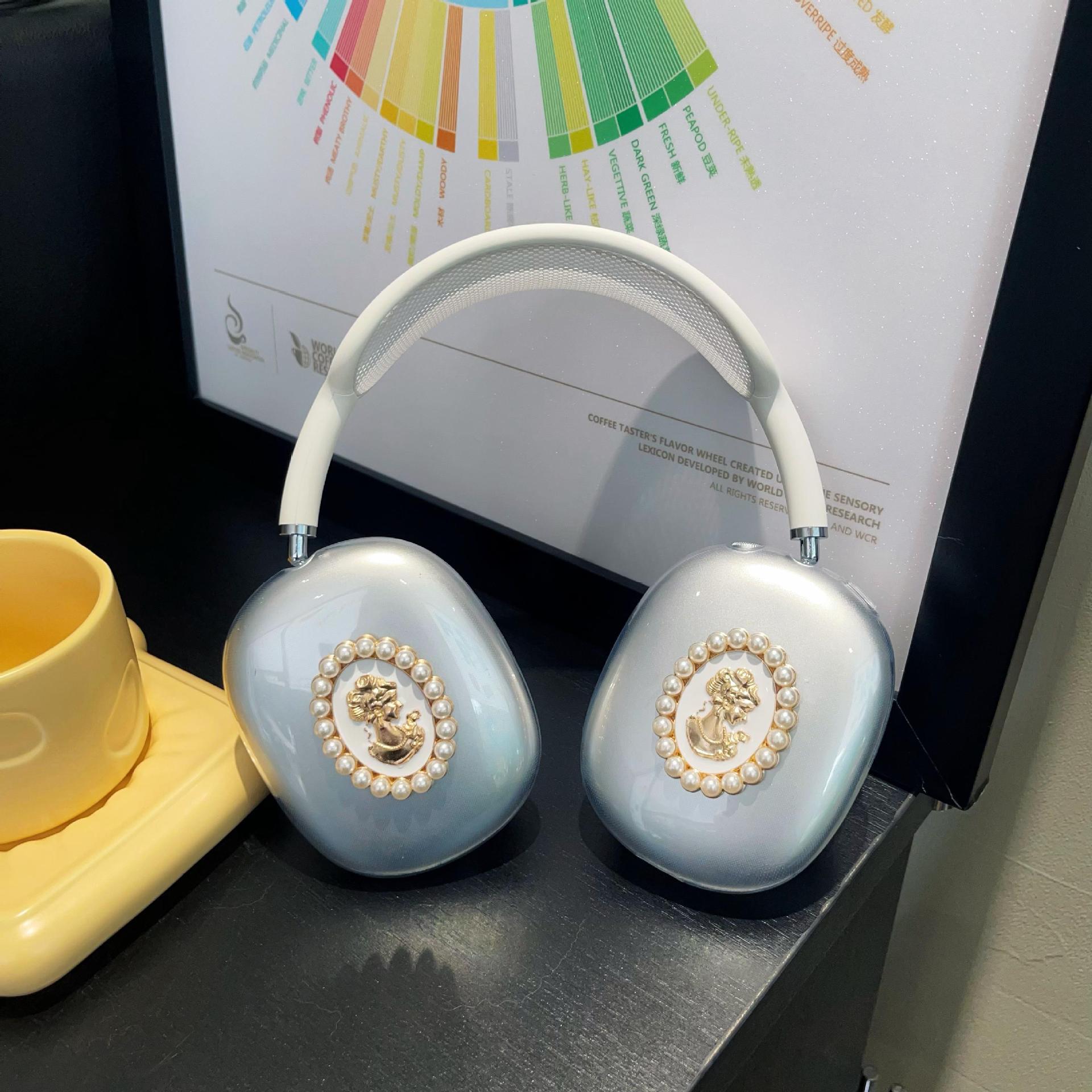 Japanese and Korean Cartoon airpods Max Protective Cover Apple Headset Ear Cap Ear Mover Transparent Earphone Case