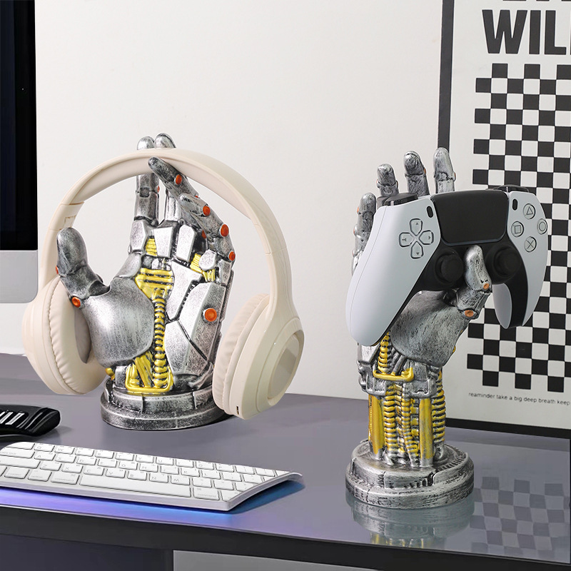 サイバーパンクロボットゲームコントローラー収納ホームリビングルームeスポーツルームデスクトップスタンド装飾装飾品|undefined