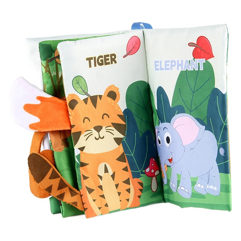 Bebé Infantil Educación Temprana animal cola libro de tela animal marino libro de Palma dinosaurio bosque animal libro de tela juguete