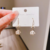 Mountain tea, small design earrings with bow from pearl, french style, Chanel style