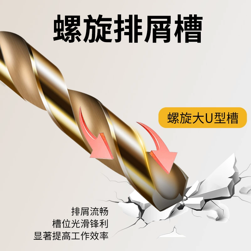 Спиральное сверло с шестиугольной ручкой и титановым покрытием, прямая ручка, высокоскоростная сталь, полностью шлифованная, из нержавеющей стали, сверло для открывания металлических отверстий