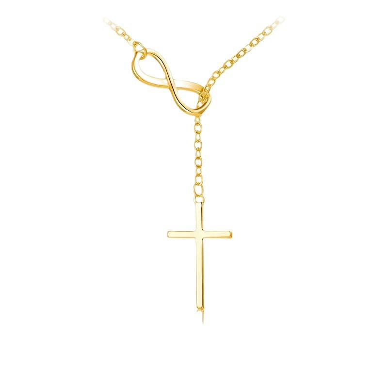 Personalized minimalist number 8 cross pendant necklace, additional image 7