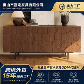 世纪中叶现代电视架几何木雕复古时尚落地柜客厅家用装饰储物柜子