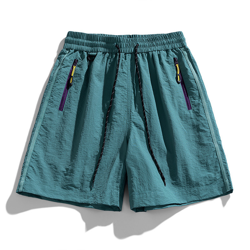 Summer Sports Trendy Brand Contrasting Color Stitching Breathable Five-Point Pants Men's Thin Loose Casual High-End Design Shorts