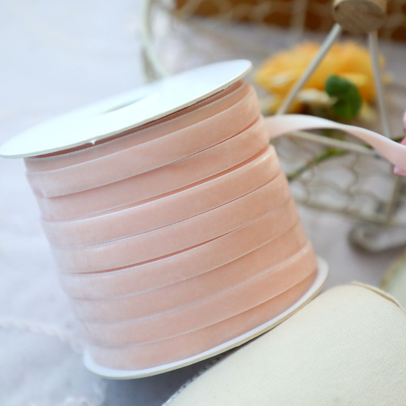 1cm de ancho terciopelo flocado correa de tejido correa de arco correa de ropa hecha a mano sombrero accesorios accesorios materiales DIY