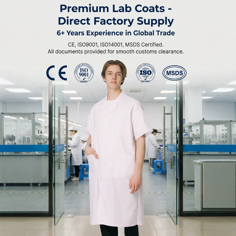 Batas de laboratorio transfronterizas, batas blancas, modelos de comercio exterior para hospitales, uniformes médicos, los más vendidos en Amazon, uniformes de trabajo de manga larga del sudeste asiático. image 5