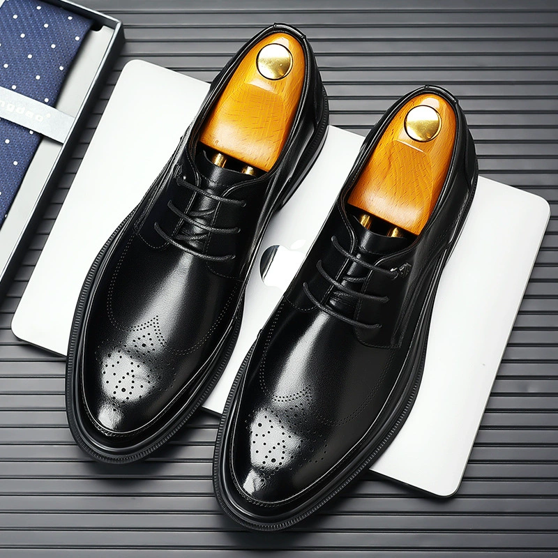 Кожаные туфли Bullock Мужские свадебные туфли жениха Британское дерби Обувь Бизнес Одижная кожаная дышащая мужская обувь