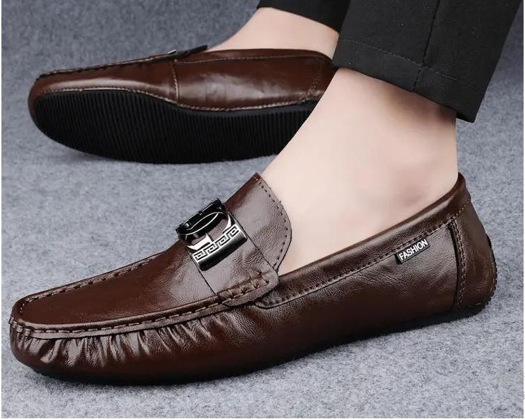 Transmisión en vivo de zapatos Bean para hombres de cuero de vaca transfronterizos de alta calidad de base suave zapatos de cuero de negocios para hombres zapatos de conducción