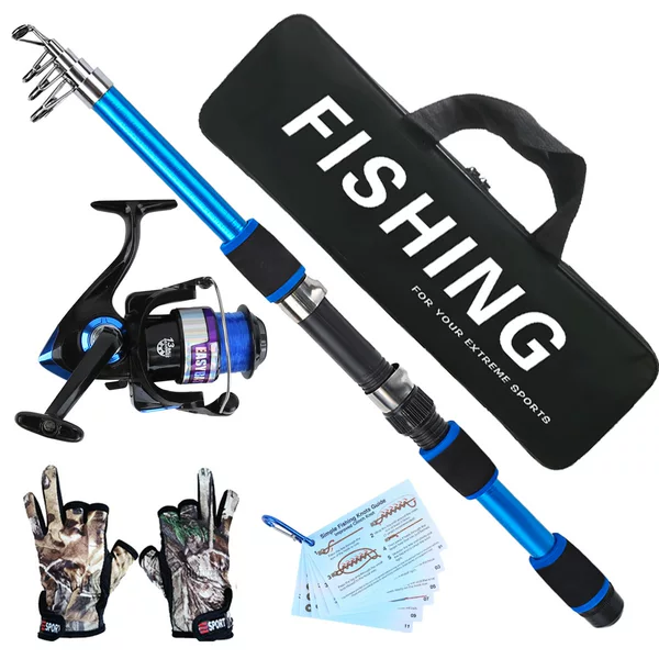 Cross-border 1.8M lure fishing rod set, retractable rod, children's parent-child fishing rod, long-distance casting rod, manufacturer wholesale