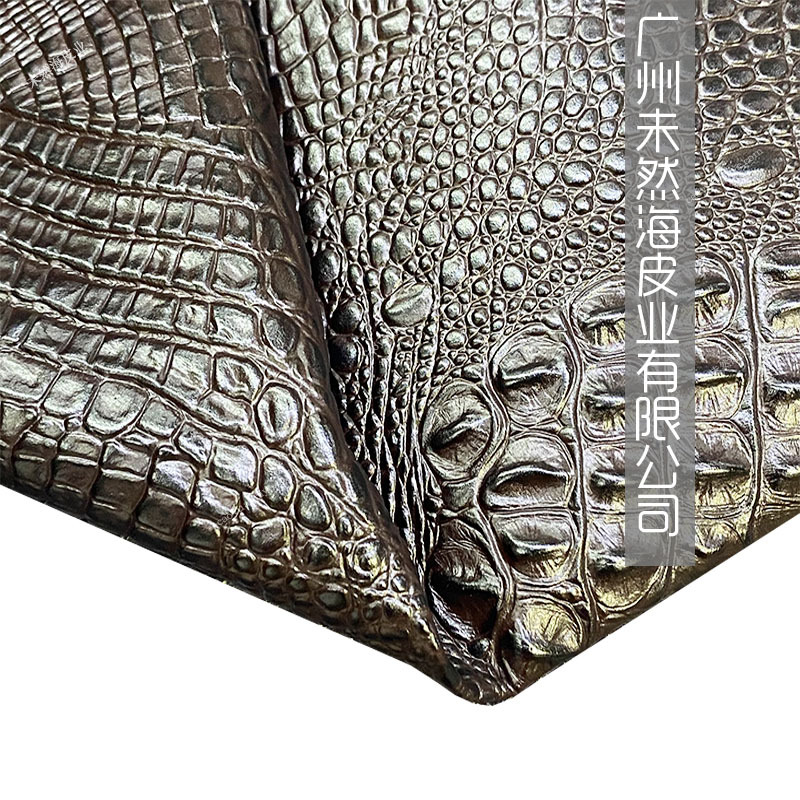 红棕色大张整身鳄鱼背油腊牛皮家具用头层真皮