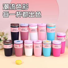 跨境新款高颜值直饮咖啡杯真空304不锈钢保温杯小巧便携随行水杯