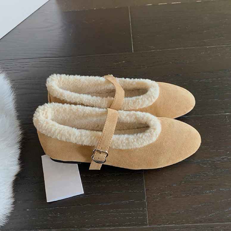 Grape Mom's 2025 New Style Warm Small Round Toe Buckle Strap Low Heel Furry Shoes Versatile Mary Jane Shoes Grape Mom's 2025 New Style Warm Small Round Toe Buckle Strap Low Heel Furry Shoes Versatile Mary Jane Shoes